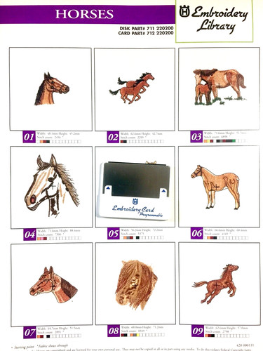 Carta disegni ricamo cavalli