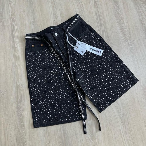Jorts denim nero con motivo